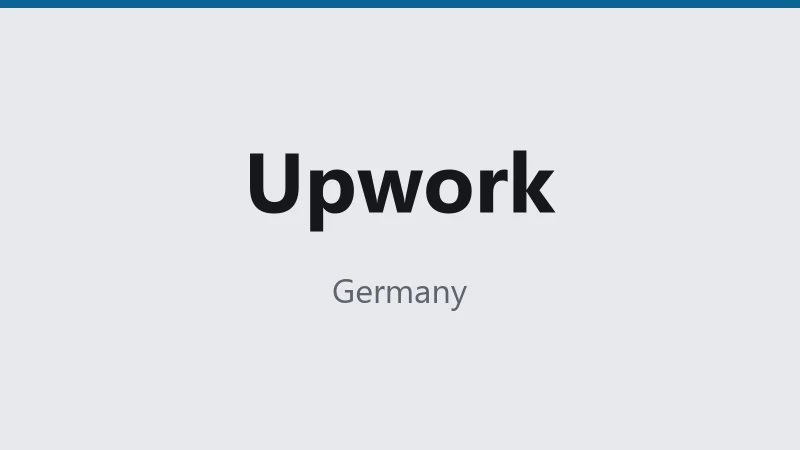 Upwork — Germany 🇩🇪 ⭐