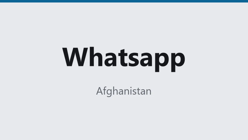Whatsapp — Afghanistan 🇦🇫