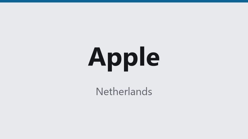 Apple — Netherlands 🇳🇱 ⭐