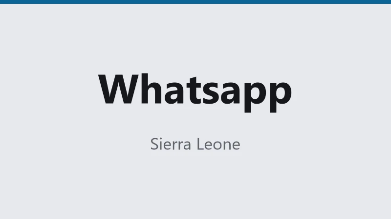 Whatsapp — Sierra Leone 🇸🇱 ⭐