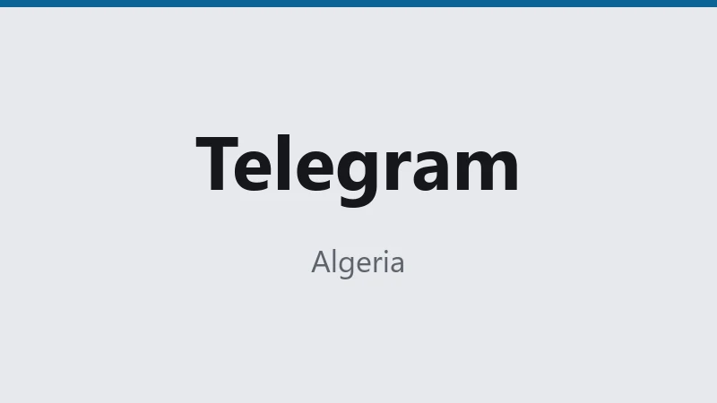 Telegram — Algeria 🇩🇿 ⭐